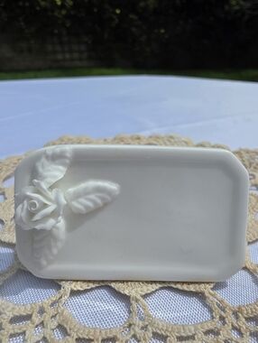 Vintage Shafford Bone China Place Card Holders Set of 4 White Roses In Box